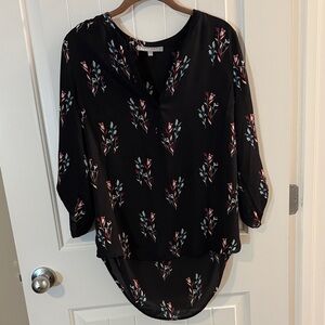 Daniel Rainn Black Floral Blouse